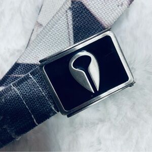 Surfer Black and Gray Belt with Silver Buckle